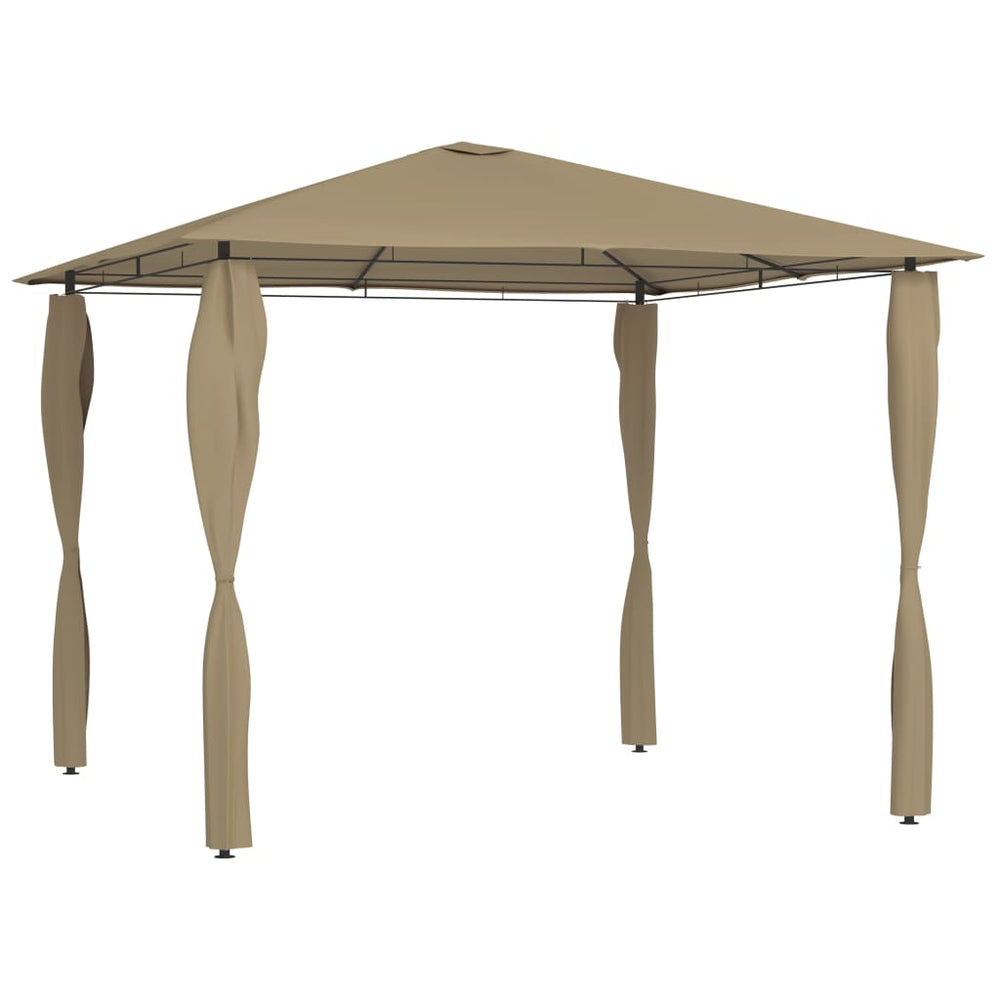 vidaXL Pavillon avec housses de poteaux 3x3x2,6 m Taupe 160 g/m²