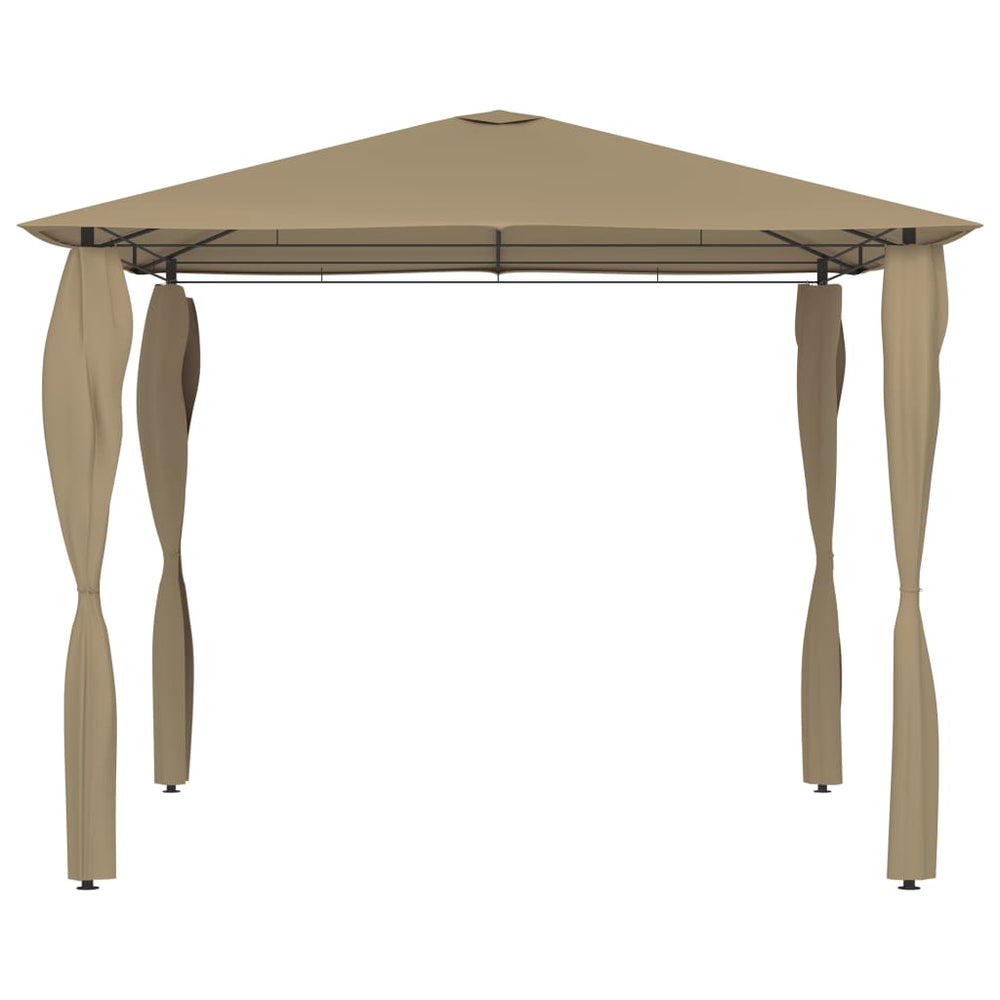 vidaXL Pavillon avec housses de poteaux 3x3x2,6 m Taupe 160 g/m²