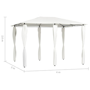 Pavillon mit Pfostenabdeckungen 3x4x2,6 m Creme 160 g/m²