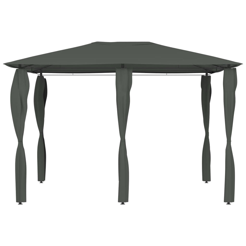 Pavillon mit Pfostenabdeckungen 3x4x2,6 m Anthrazit 160 g/m²