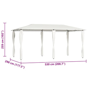 Pavillon mit Pfostenverkleidung 2,98x5,3x2,59 m Creme 160 g/m²