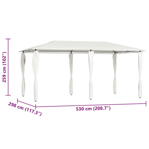 Pavillon mit Pfostenverkleidung 2,98x5,3x2,59 m Creme 160 g/m²