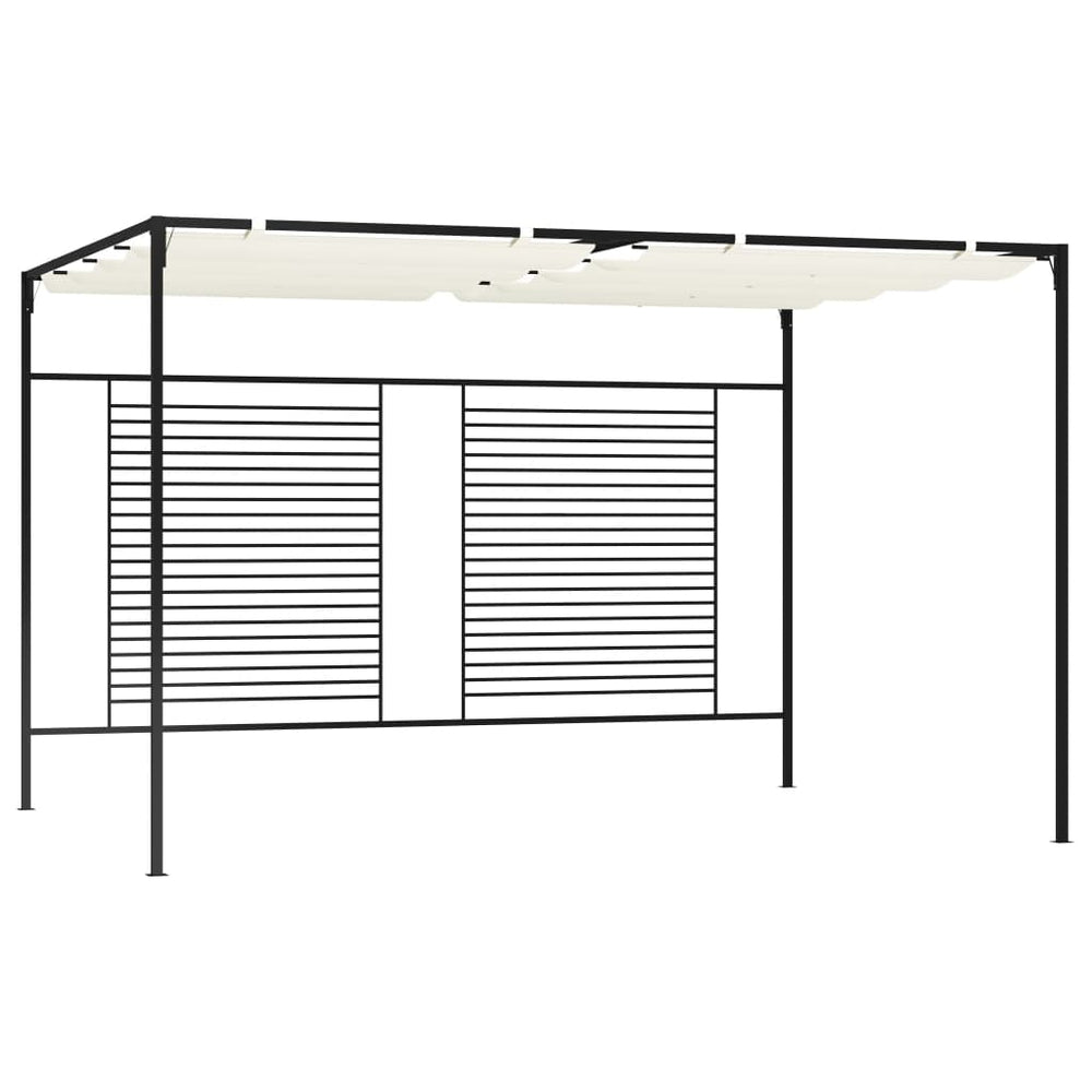 Pavillon mit Ausziehbarem Dach 3x4x2,3 m Cremeweiß 180 g/m²