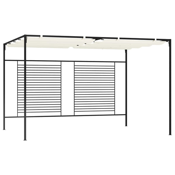 Pavillon mit Ausziehbarem Dach 3x4x2,3 m Cremeweiß 180 g/m²