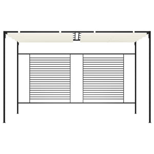 Pavillon mit Ausziehbarem Dach 3x4x2,3 m Cremeweiß 180 g/m²
