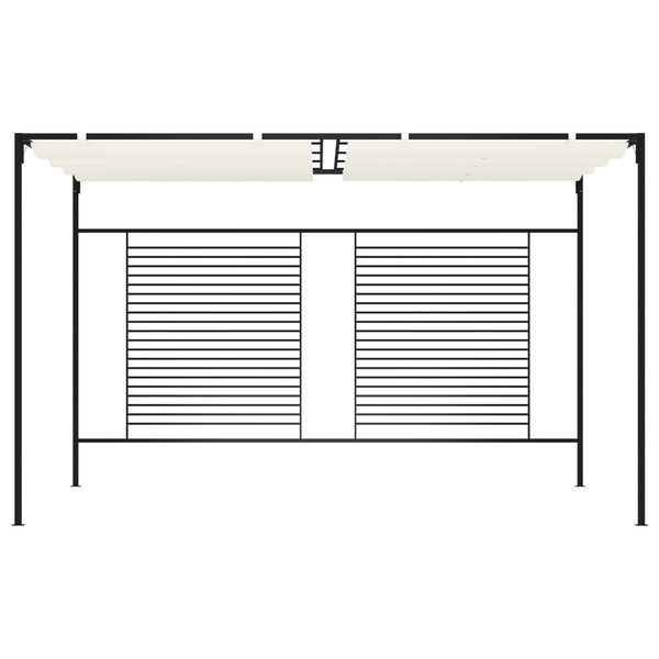 Pavillon mit Ausziehbarem Dach 3x4x2,3 m Cremeweiß 180 g/m²