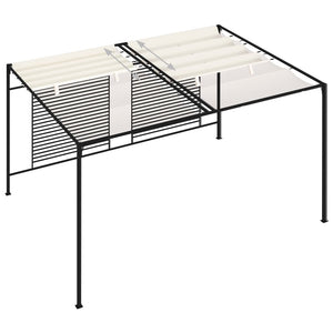 Pavillon mit Ausziehbarem Dach 3x4x2,3 m Cremeweiß 180 g/m²