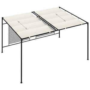 Pavillon mit Ausziehbarem Dach 3x4x2,3 m Cremeweiß 180 g/m²