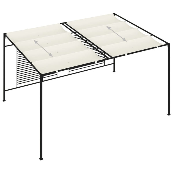 Pavillon mit Ausziehbarem Dach 3x4x2,3 m Cremeweiß 180 g/m²