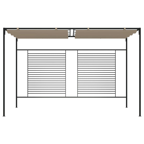 Pavillon mit Ausziehbarem Dach 3x4x2,3 m Taupe 180 g/m²