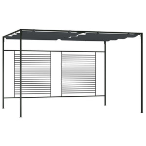 Pavillon mit Ausziehbarem Dach 4x3x2,3 m Anthrazit 180 g/m²
