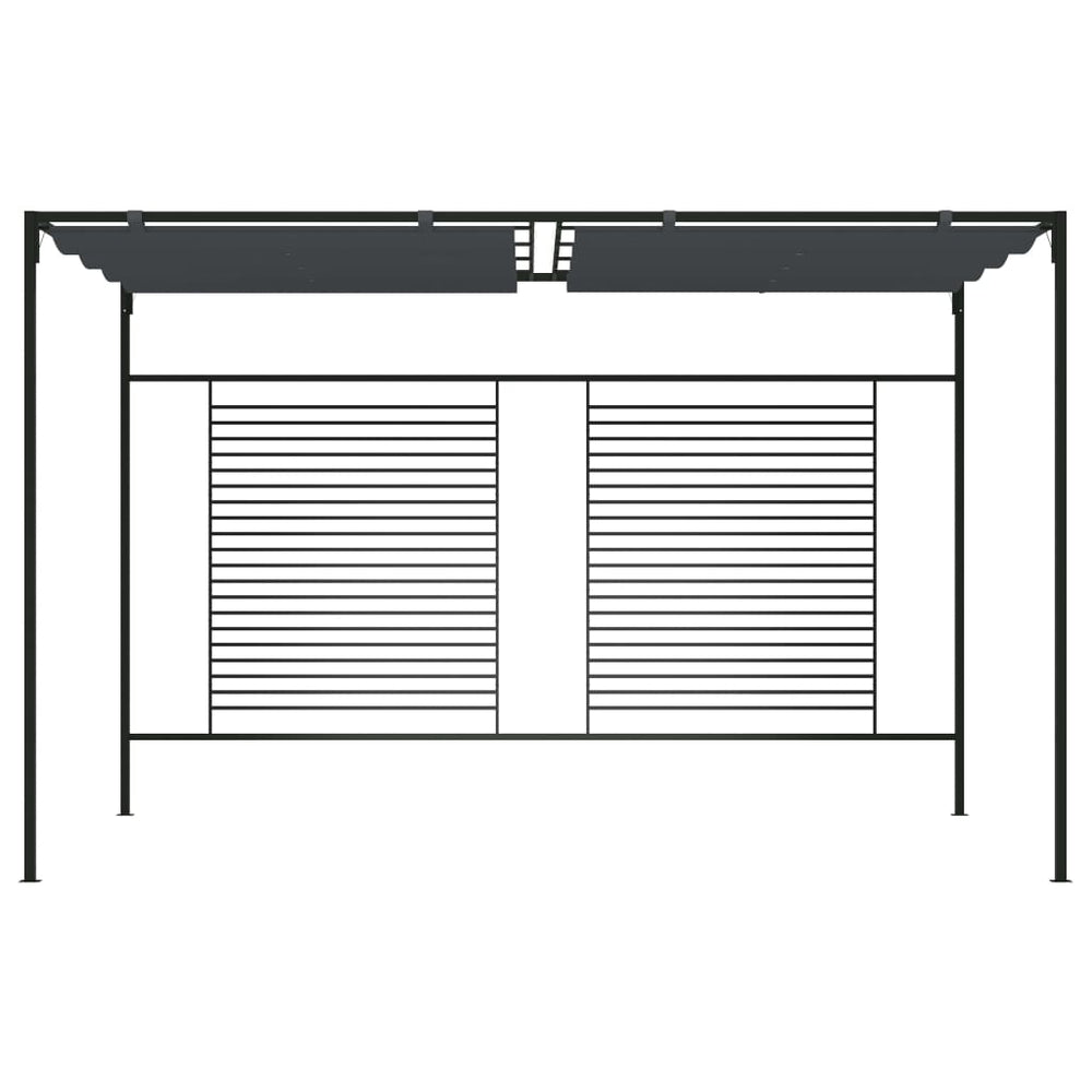 Pavillon mit Ausziehbarem Dach 4x3x2,3 m Anthrazit 180 g/m²