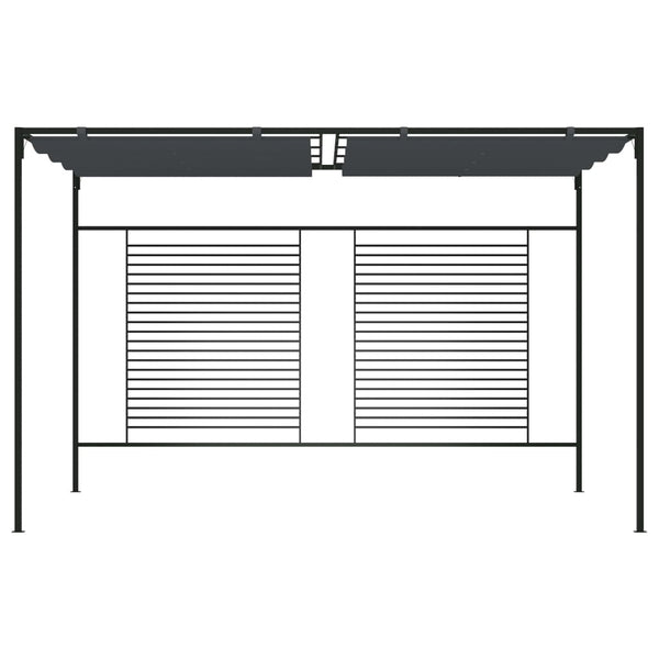 Pavillon mit Ausziehbarem Dach 4x3x2,3 m Anthrazit 180 g/m²