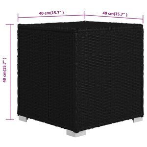 3-tlg. Garten-Sonnenliegen mit Teetisch Poly Rattan Schwarz