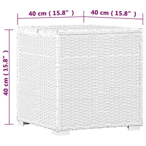 3-tlg. Garten-Sonnenliegen mit Teetisch Poly Rattan Weiß