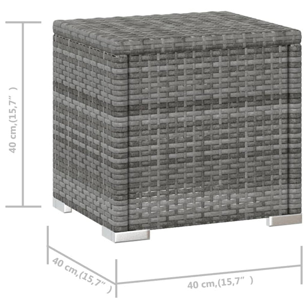 3-tlg. Garten-Sonnenliegen mit Teetisch Poly Rattan Grau