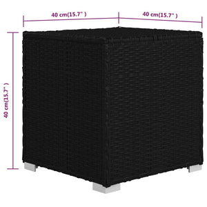 3-tlg. Garten-Sonnenliegen mit Teetisch Poly Rattan Schwarz