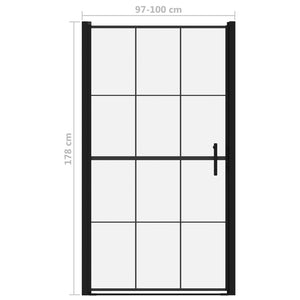 Duschtür Hartglas 100 x 178 cm Schwarz