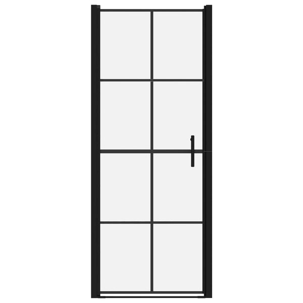 Duschtür Hartglas 81x195 cm Schwarz