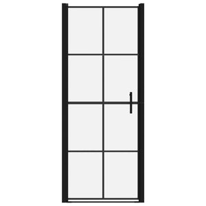 Duschtür Hartglas 91x195 cm Schwarz