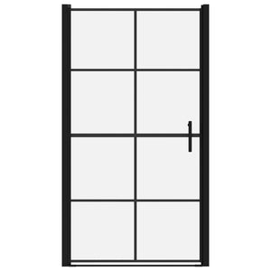 Duschtür Hartglas 100x178 cm Schwarz