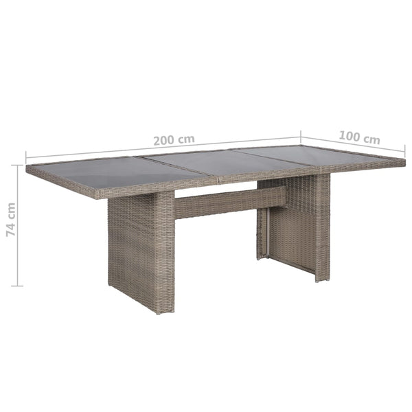 9-tlg. Garten-Essgruppe Poly Rattan Braun