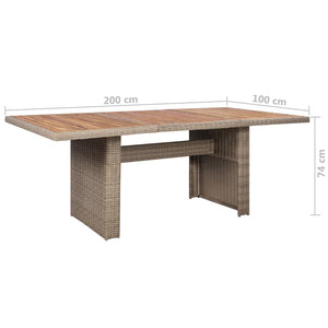 9-tlg. Garten-Essgruppe Poly Rattan Braun