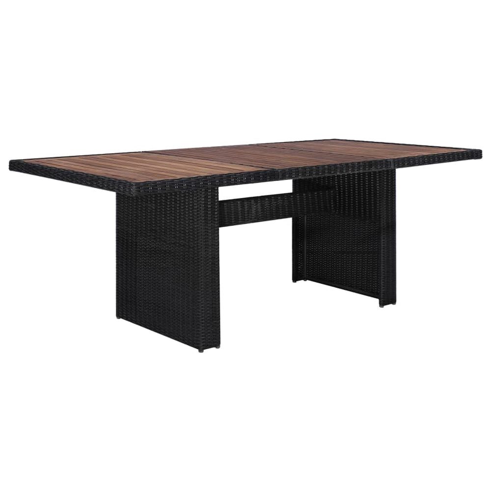 vidaXL 7-Piece Poly Rattan Garden Dining Set Black