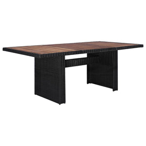 9-tlg. Garten-Essgruppe Poly Rattan Schwarz