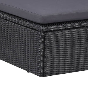 9-tlg. Garten-Essgruppe Poly Rattan Schwarz