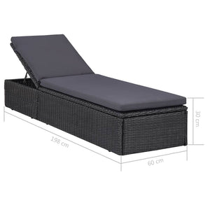 9-tlg. Garten-Essgruppe Poly Rattan Schwarz