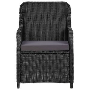 9-tlg. Garten-Essgruppe Poly Rattan Schwarz