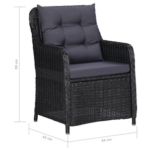 vidaXL Salon de jardin à dîner 11 pcs Résine tressée Noir