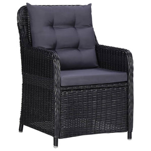 vidaXL Salon de jardin à dîner 11 pcs Résine tressée Noir