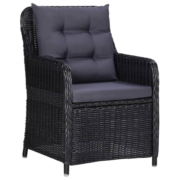vidaXL Salon de jardin à dîner 11 pcs Résine tressée Noir