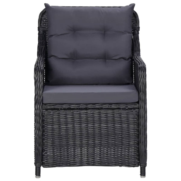 vidaXL Salon de jardin à dîner 11 pcs Résine tressée Noir
