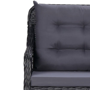 vidaXL Salon de jardin à dîner 11 pcs Résine tressée Noir