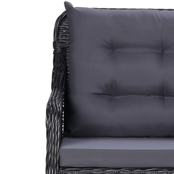 vidaXL Salon de jardin à dîner 11 pcs Résine tressée Noir