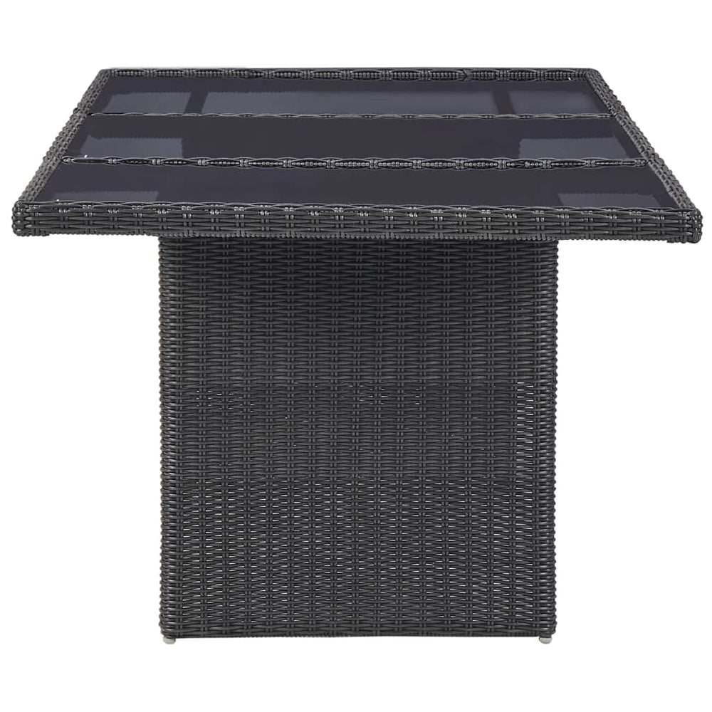 vidaXL 7-Piece Poly Rattan Garden Dining Set Black