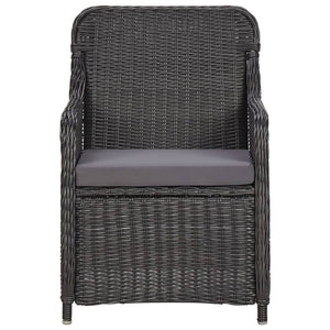 9-tlg. Garten-Essgruppe Poly Rattan Schwarz