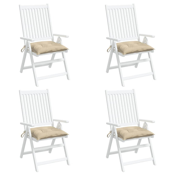 Stuhlkissen 4 Stk. Beige 40x40x7 cm Oxford-Gewebe