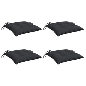 Stuhlkissen 4 Stk. Schwarz 40x40x7 cm Oxford-Gewebe