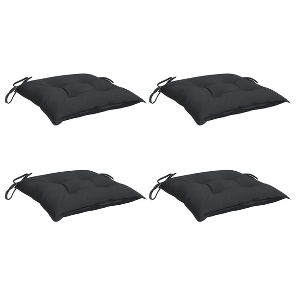 Stuhlkissen 4 Stk. Schwarz 40x40x7 cm Oxford-Gewebe