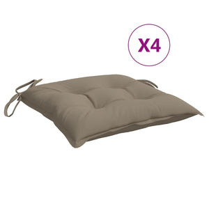 vidaXL Coussins de chaise 4 pcs Taupe 40x40x7 cm Tissu Oxford