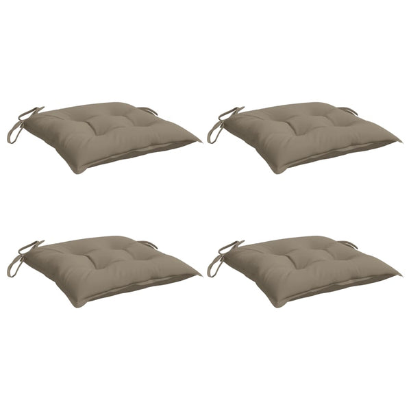 vidaXL Coussins de chaise 4 pcs Taupe 40x40x7 cm Tissu Oxford