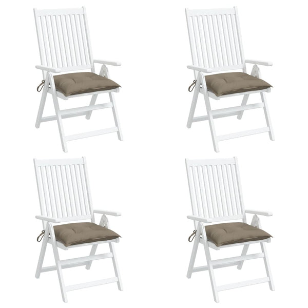 vidaXL Coussins de chaise 4 pcs Taupe 40x40x7 cm Tissu Oxford