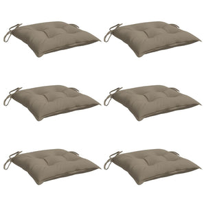 Stuhlkissen 6 Stk. Taupe 40x40x7 cm Oxford-Gewebe