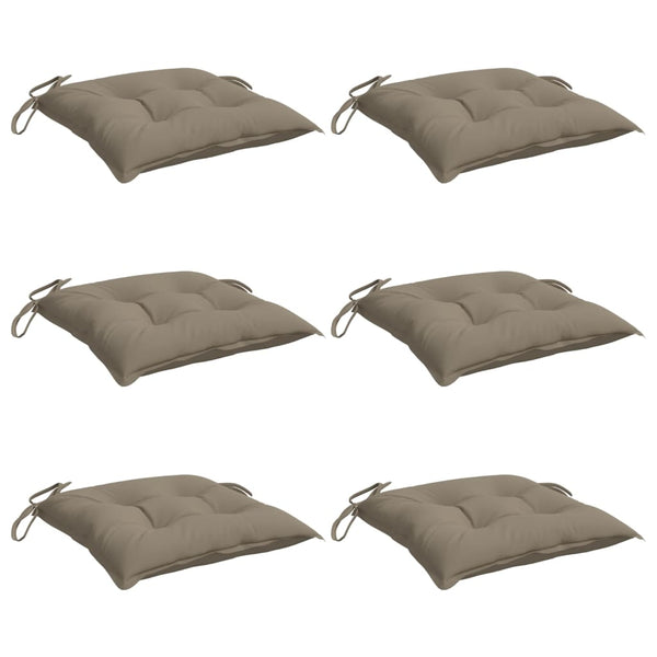 Stuhlkissen 6 Stk. Taupe 40x40x7 cm Oxford-Gewebe