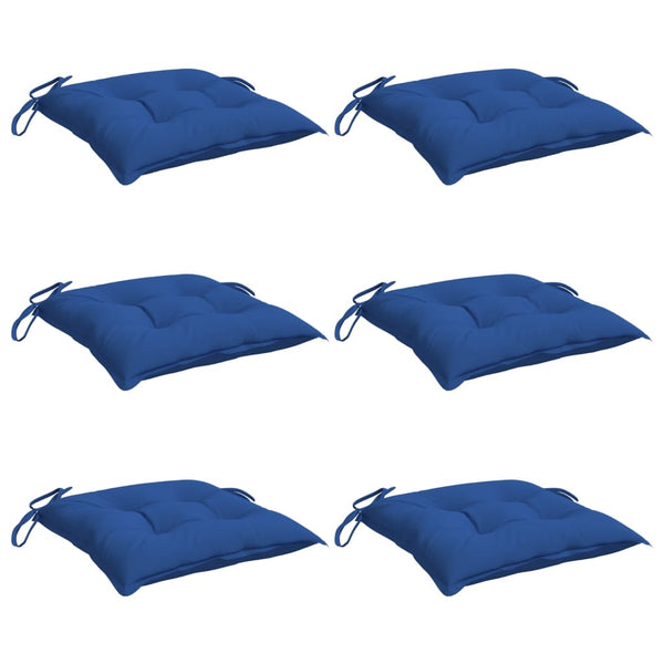 Stuhlkissen 6 Stk. Blau 40x40x7 cm Oxford-Gewebe