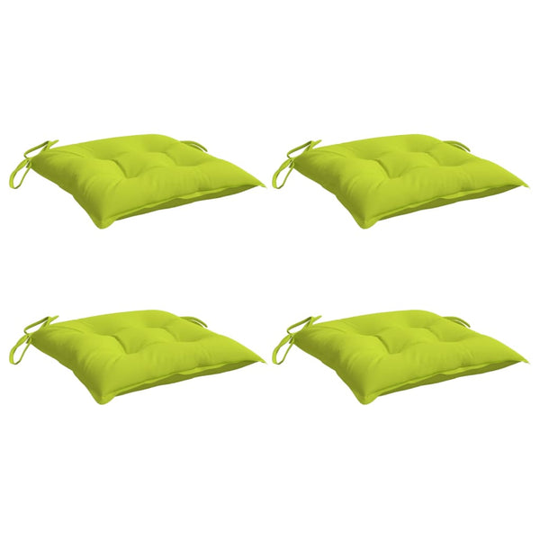 vidaXL Coussins de chaise 4 pcs Vert vif 40x40x7 cm Tissu Oxford